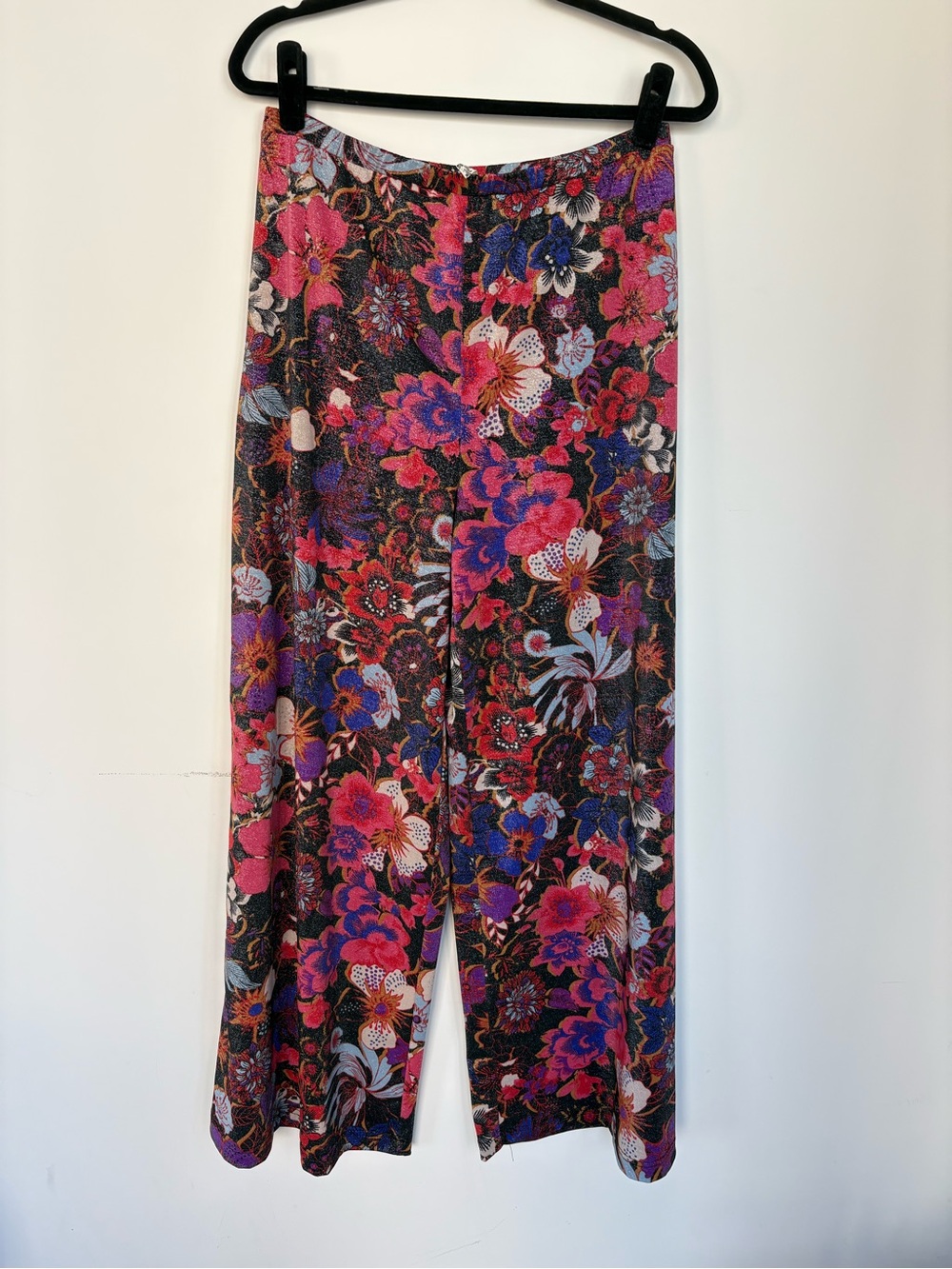 Free People Pink & Purple Floral Wide-Leg Pants